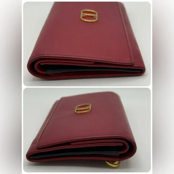Vintage Christian Dior Double Flap Long Wallet with Unbranded Chain - Picture 5 of 17